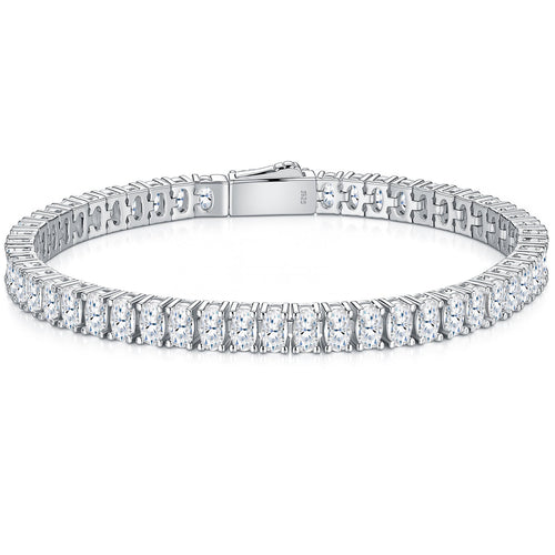 A Luxurious And Fashionable Minimalist Jewelry Bracelet Featuring Top - quality Moissanite, Made Of S925 Silver Electroplated With Platinum. - LADYLINE X