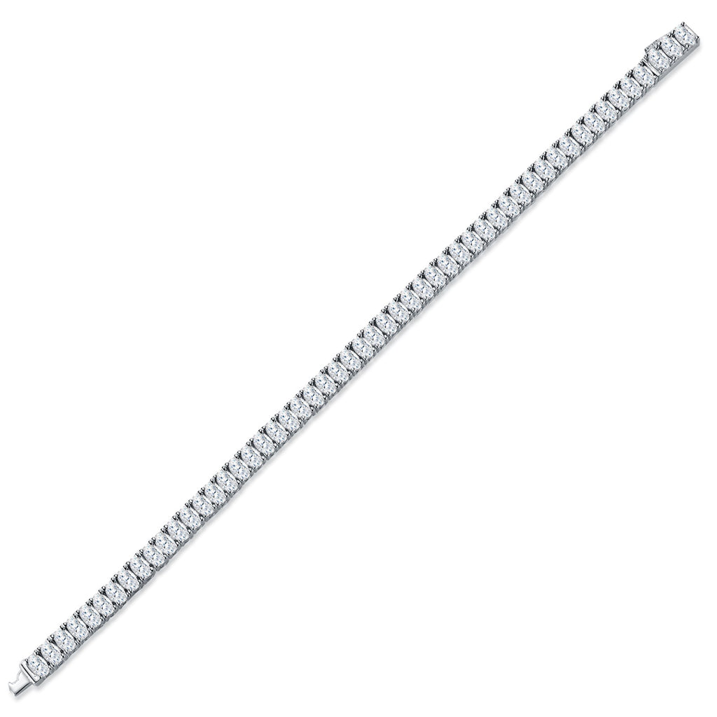 A Luxurious And Fashionable Minimalist Jewelry Bracelet Featuring Top - quality Moissanite, Made Of S925 Silver Electroplated With Platinum. - LADYLINE X
