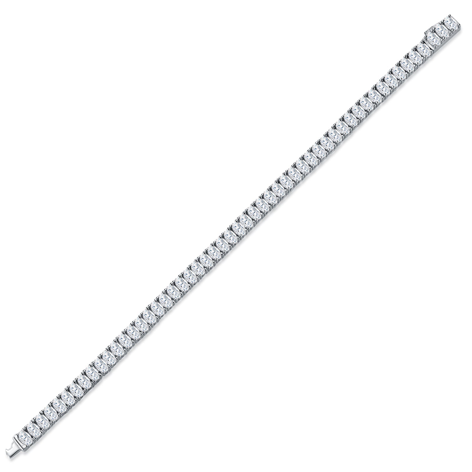 A Luxurious And Fashionable Minimalist Jewelry Bracelet Featuring Top - quality Moissanite, Made Of S925 Silver Electroplated With Platinum. - LADYLINE X