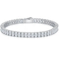 A Luxurious And Fashionable Minimalist Jewelry Bracelet Featuring Top - quality Moissanite, Made Of S925 Silver Electroplated With Platinum. - LADYLINE X