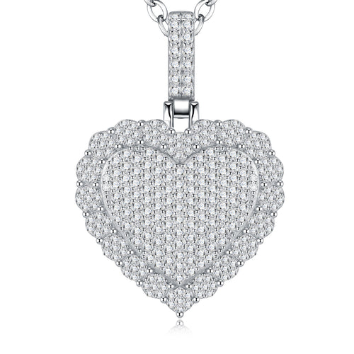 A Luxurious And Fashionable Minimalist Jewelry Pendant Necklace Set With Top - quality Moissanite, Made Of S925 Silver Electroplated With Platinum. - LADYLINE X