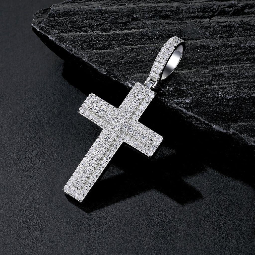 A Luxurious And Fashionable Minimalist Jewelry Pendant Necklace Set With Top - quality Moissanite, Made Of S925 Silver Electroplated With Platinum. - LADYLINE X