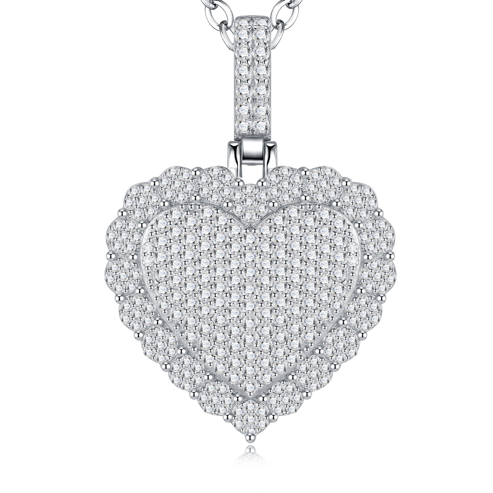 A Luxurious And Fashionable Minimalist Jewelry Pendant Necklace Set With Top - quality Moissanite, Made Of S925 Silver Electroplated With Platinum. - LADYLINE X
