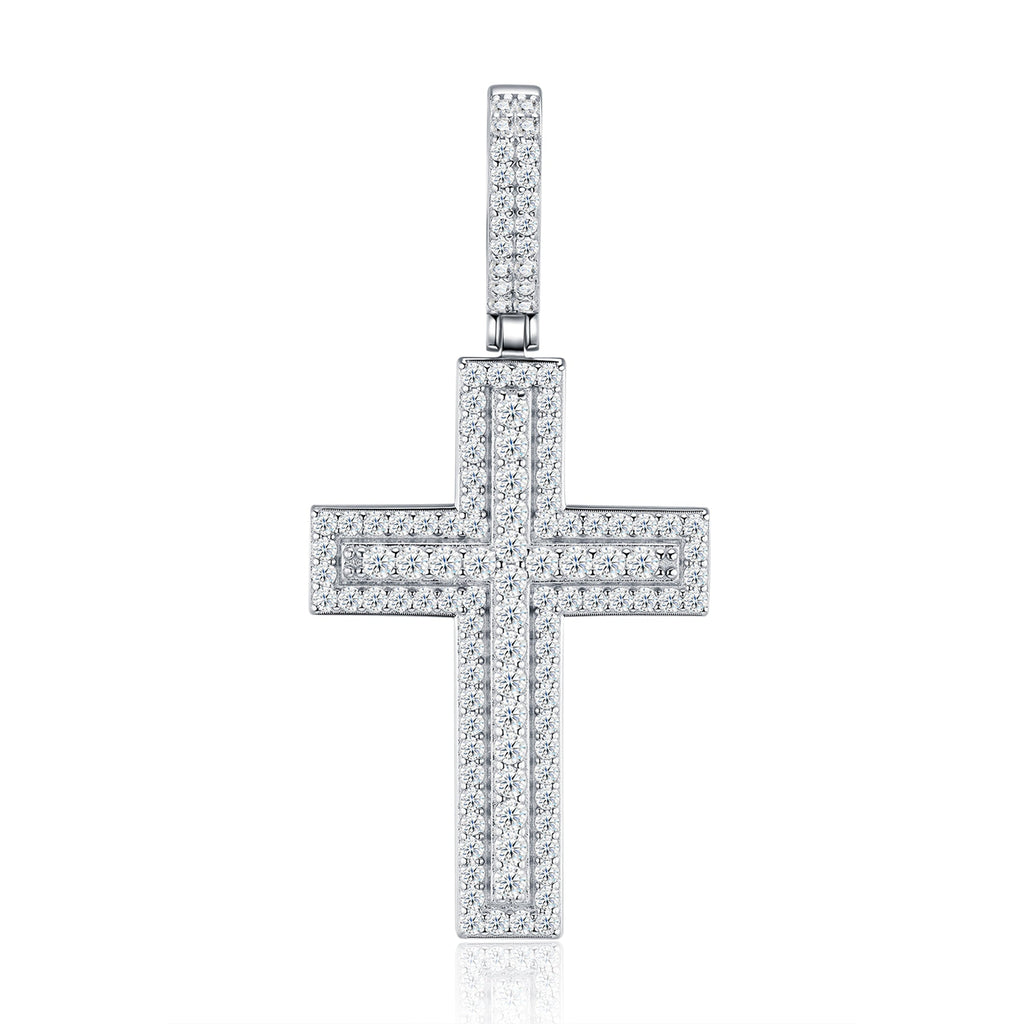 A Luxurious And Fashionable Minimalist Jewelry Pendant Necklace Set With Top - quality Moissanite, Made Of S925 Silver Electroplated With Platinum. - LADYLINE X
