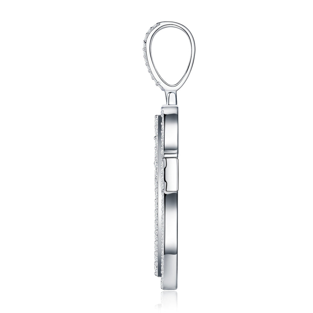 A Luxurious And Fashionable Minimalist Jewelry Pendant Necklace Set With Top - quality Moissanite, Made Of S925 Silver Electroplated With Platinum. - LADYLINE X