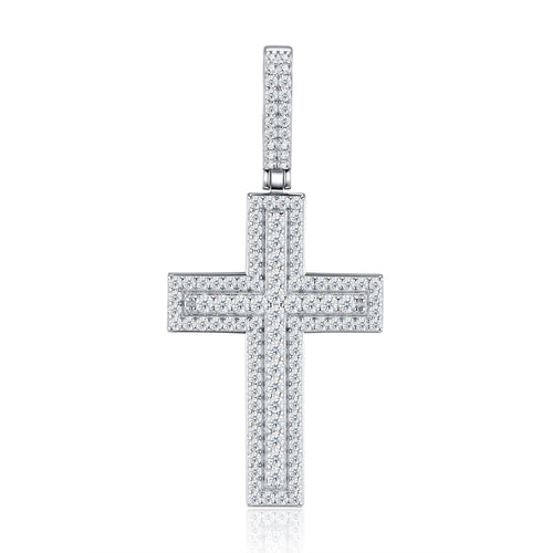 A Luxurious And Fashionable Minimalist Jewelry Pendant Necklace Set With Top - quality Moissanite, Made Of S925 Silver Electroplated With Platinum. - LADYLINE X
