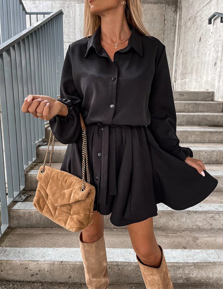 Autumn Leisure Women's Clothing Blouse Collar Long Sleeve Loose Casual Jumpsuit - LADYLINE X