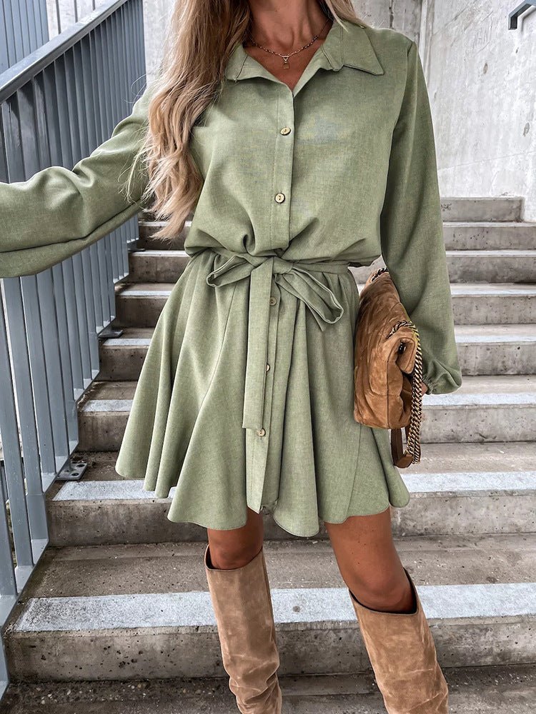 Autumn Leisure Women's Clothing Blouse Collar Long Sleeve Loose Casual Jumpsuit - LADYLINE X