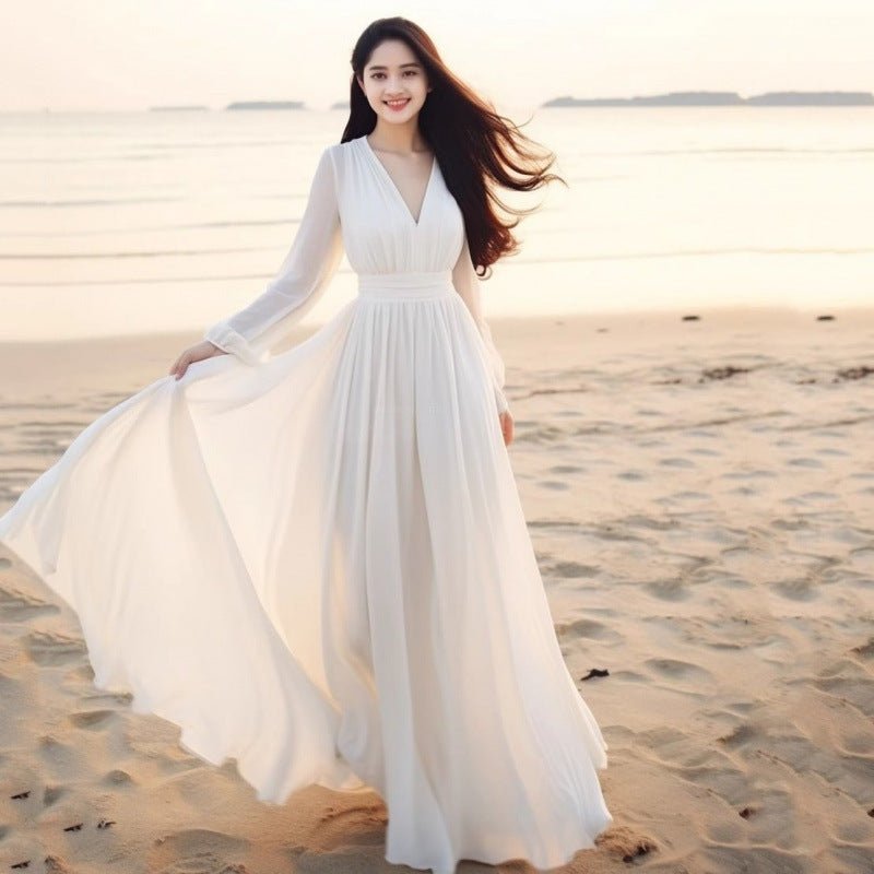 Beach Vacation Flowy Long Maxi Dress - LADYLINE X