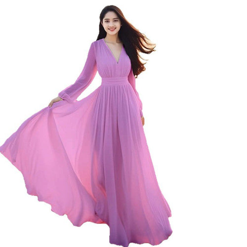 Beach Vacation Flowy Long Maxi Dress - LADYLINE X