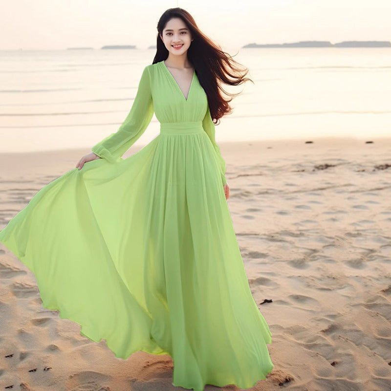 Beach Vacation Flowy Long Maxi Dress - LADYLINE X