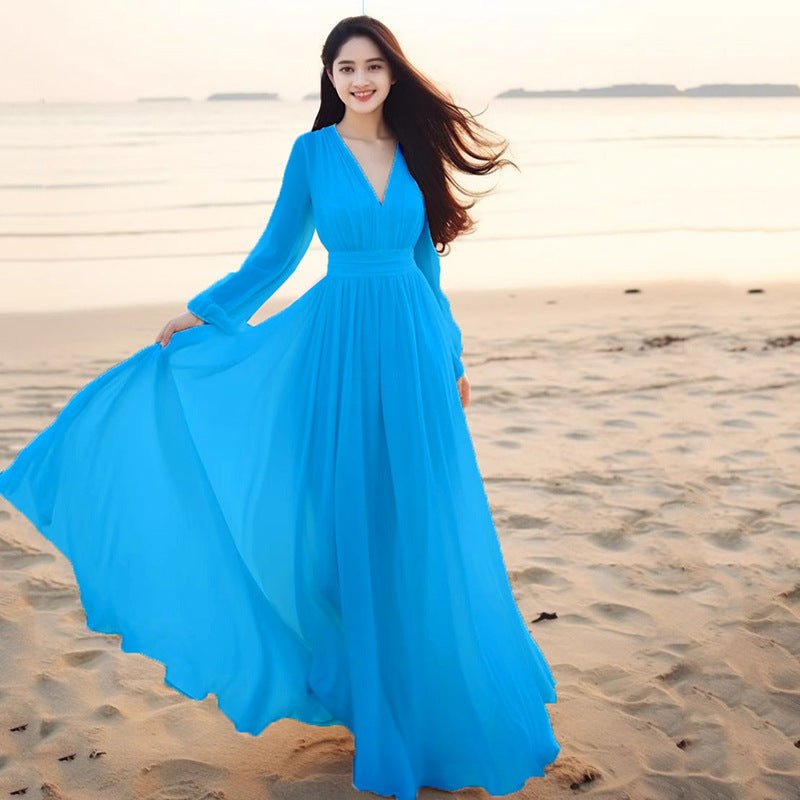 Beach Vacation Flowy Long Maxi Dress - LADYLINE X