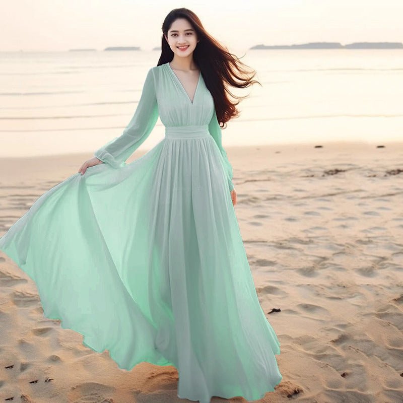 Beach Vacation Flowy Long Maxi Dress - LADYLINE X