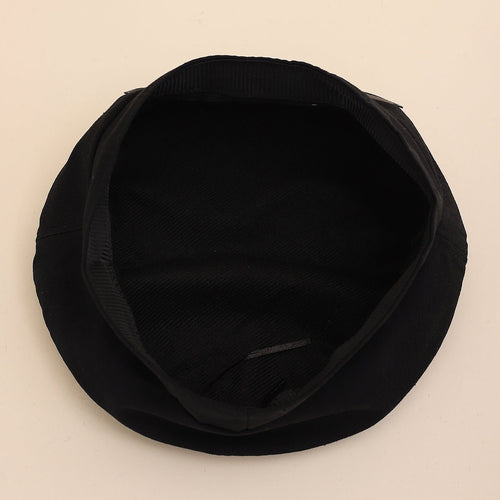 Black Leather Button Design Casual Look Bare Face Instagram Japanese Style Versatile Baseball Cap For Daily Leisure, Shopping, Traveling And Dating. - LADYLINE X