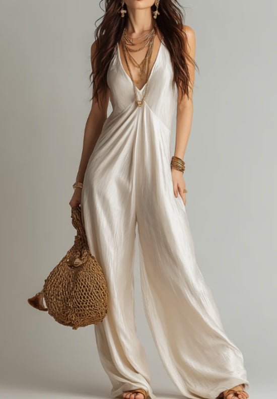 Bohemian Vacation Style Hanging Neck Long Skirt - LADYLINE X