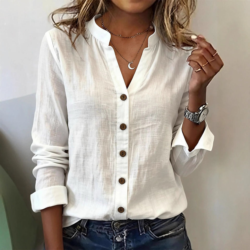 Casual Stand - collar Relaxed - fit Versatile Fashion - forward Shirt - LADYLINE X