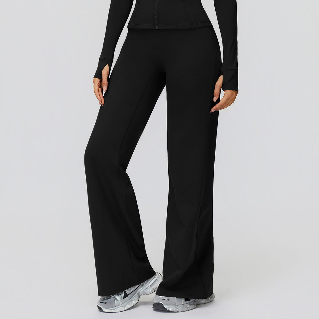 Casual Versatile Trousers Fleece - lined Keep Warm High Waist Wide - leg Trousers - LADYLINE X