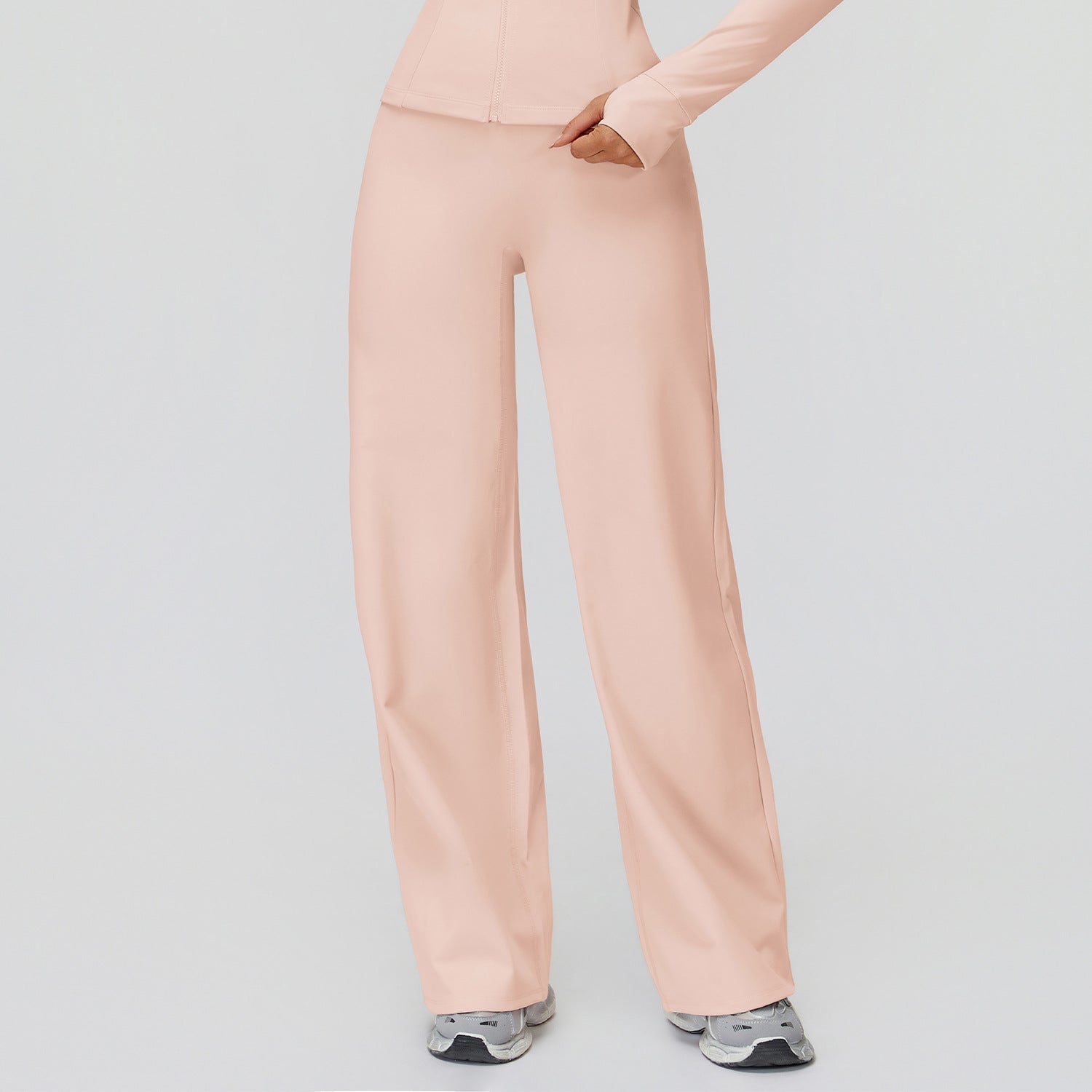 Casual Versatile Trousers Fleece - lined Keep Warm High Waist Wide - leg Trousers - LADYLINE X