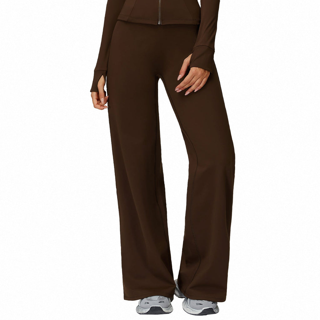 Casual Versatile Trousers Fleece - lined Keep Warm High Waist Wide - leg Trousers - LADYLINE X