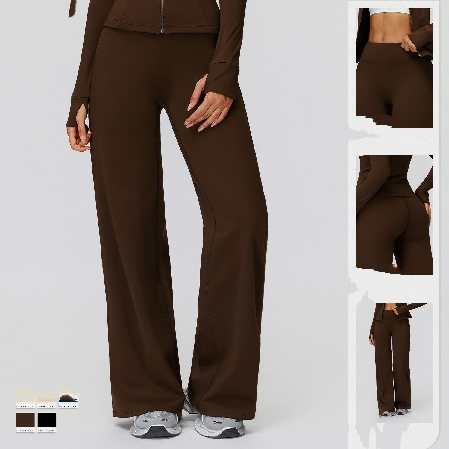 Casual Versatile Trousers Fleece - lined Keep Warm High Waist Wide - leg Trousers - LADYLINE X