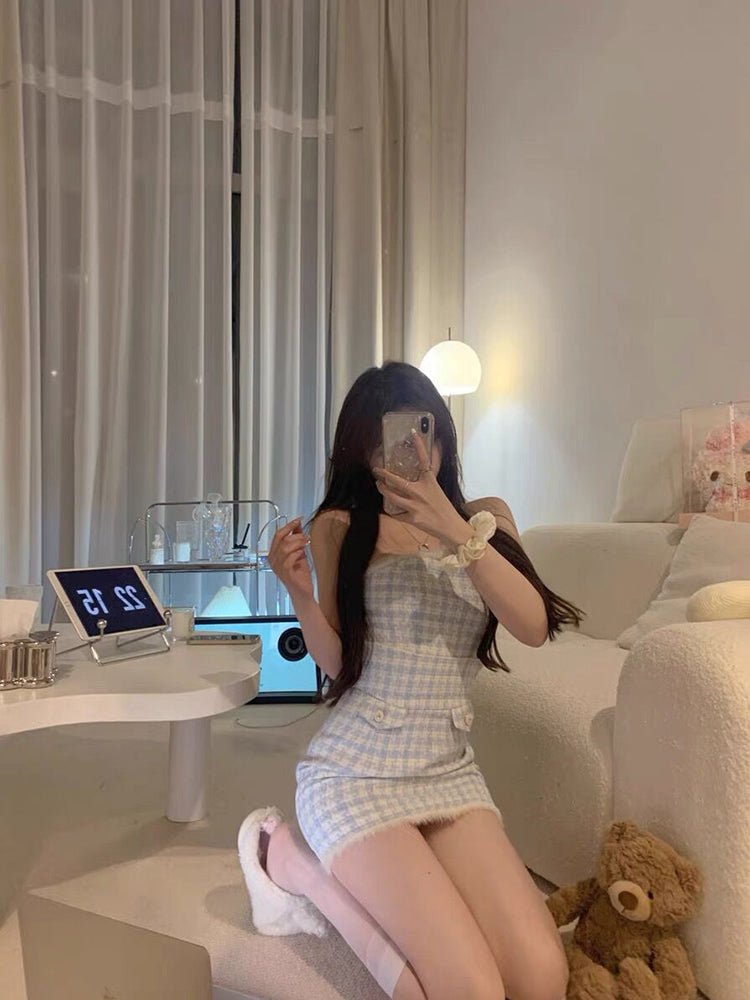 Classic Style Blue White Adult Lady Like Woman Wind Elegant Outfit - LADYLINE X