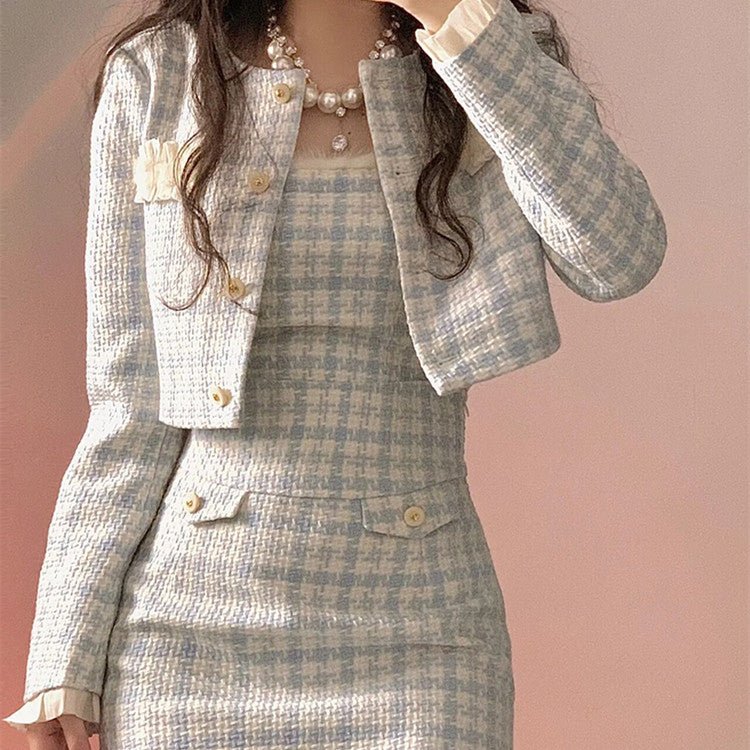 Classic Style Blue White Adult Lady Like Woman Wind Elegant Outfit - LADYLINE X