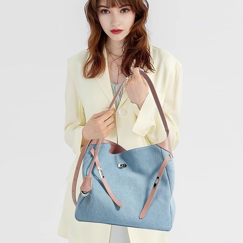 Cowhide Shoulder Tote Bag - LADYLINE X