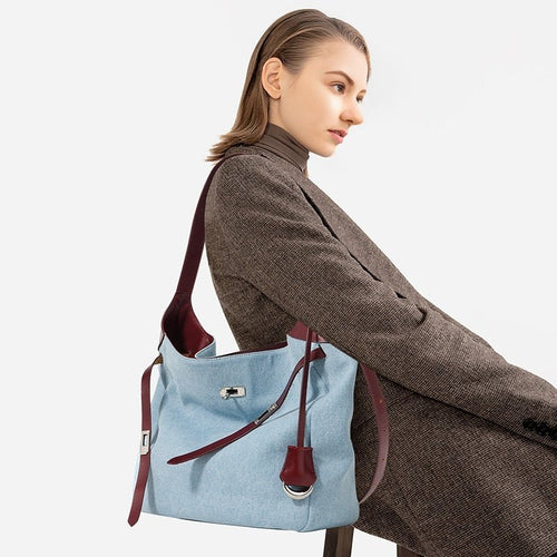 Cowhide Shoulder Tote Bag - LADYLINE X