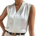 Cropped Sleeveless Inner Top With A V - neck And Wide Shoulders - LADYLINE X