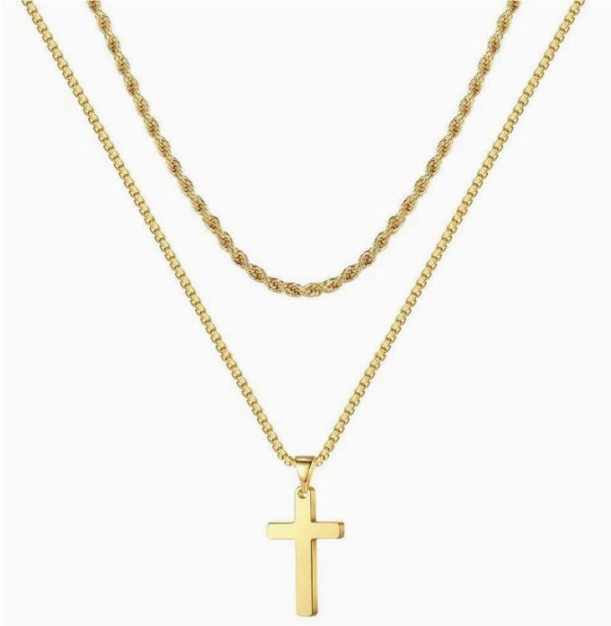 Cross Pendant, Copper, Gold - plated And Silver - plated - LADYLINE X