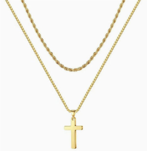 Cross Pendant, Copper, Gold - plated And Silver - plated - LADYLINE X