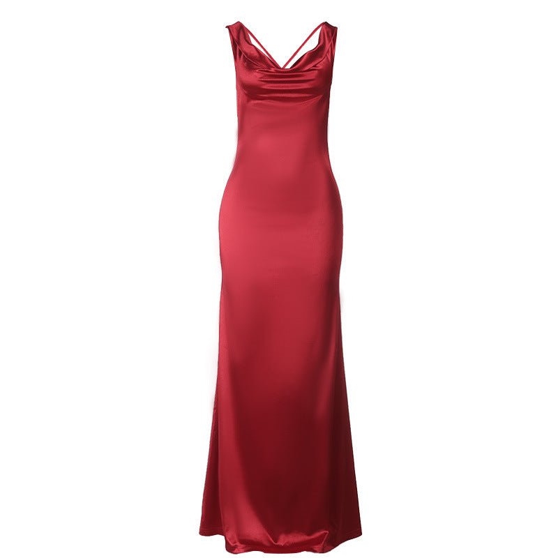 Deep Drape Neck Gown Dresses - LADYLINE X