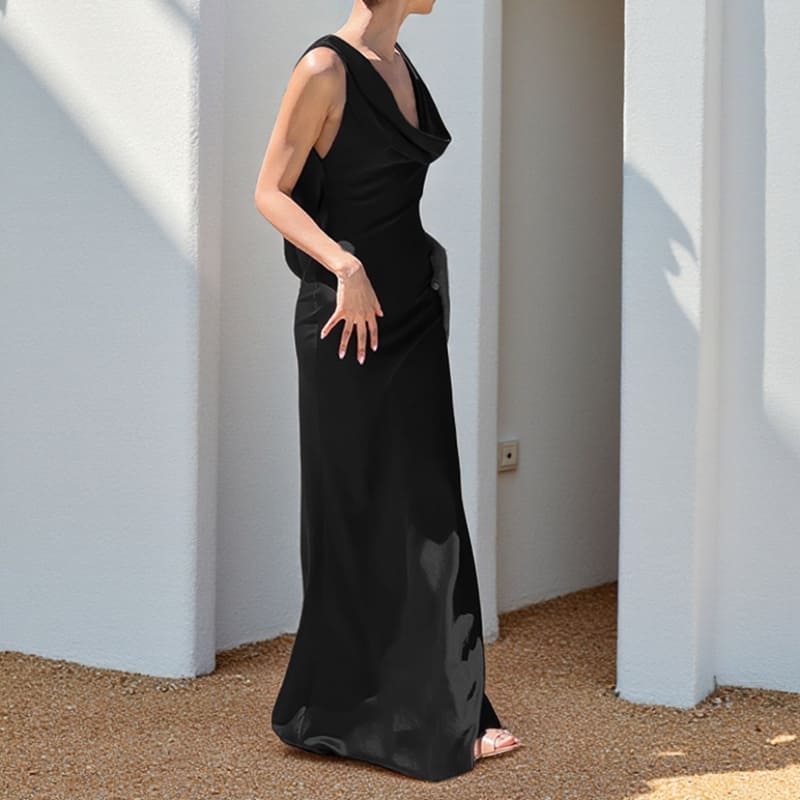 Deep Drape Neck Gown Dresses - LADYLINE X