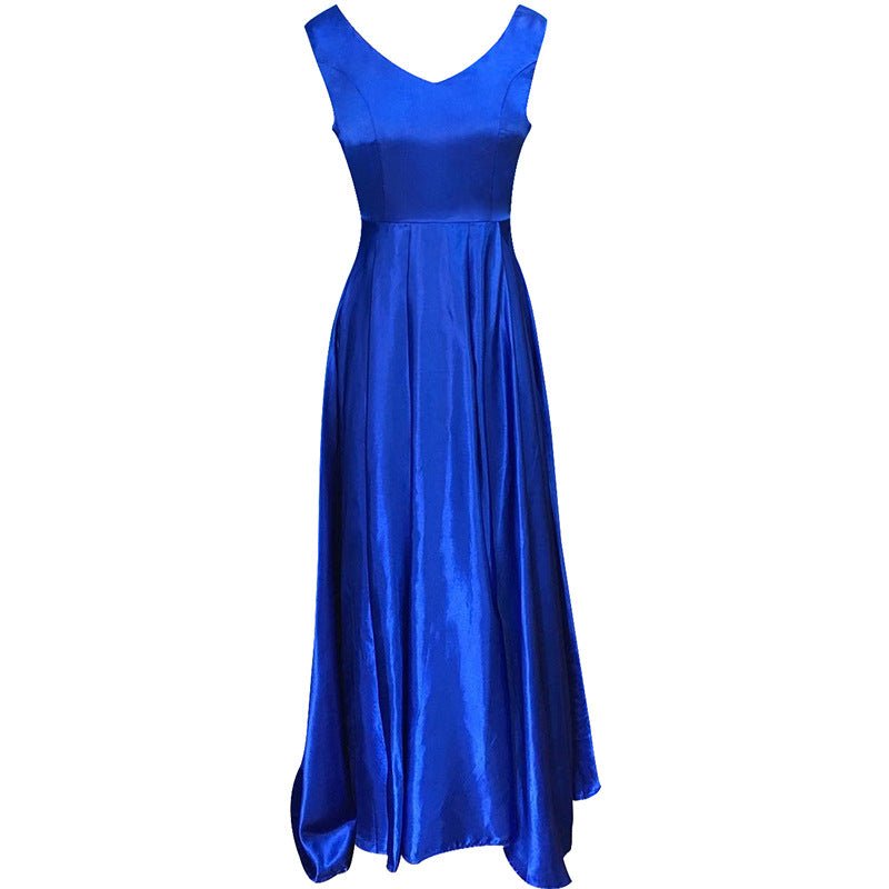 Deep V Neck Sleeveless Backless Bow Ball Evening Dress - LADYLINE X