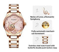 Deyi Bird Wine - Red Note Hollowed - Out Fully Automatic Mechanical Women's Watch - LADYLINE X
