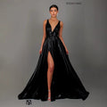 Draped - shoulder Long Dress Sleeveless High - waisted Split Dress - LADYLINE X