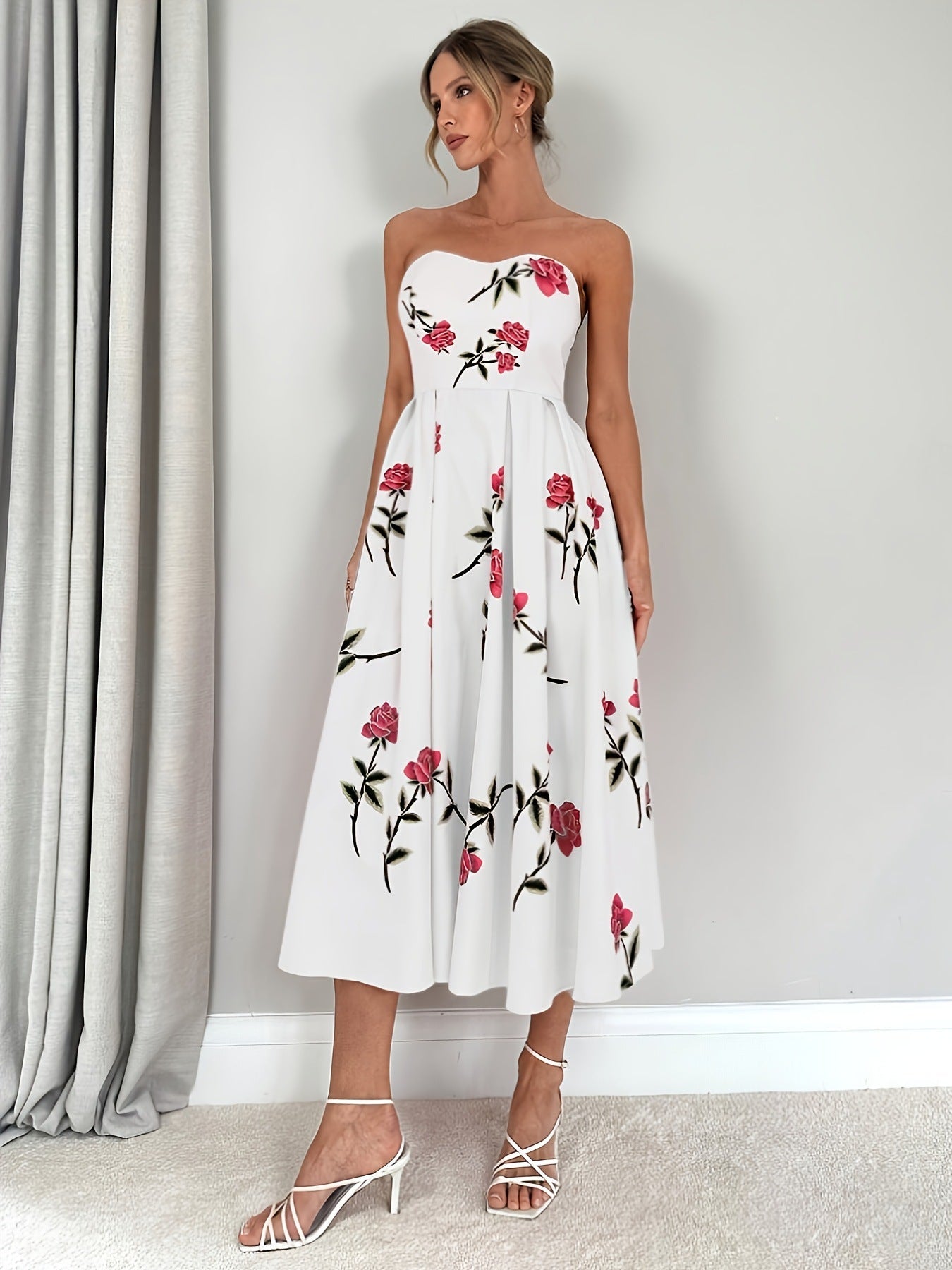 Elegant Line Women's A - Line Floral Print - LADYLINE X