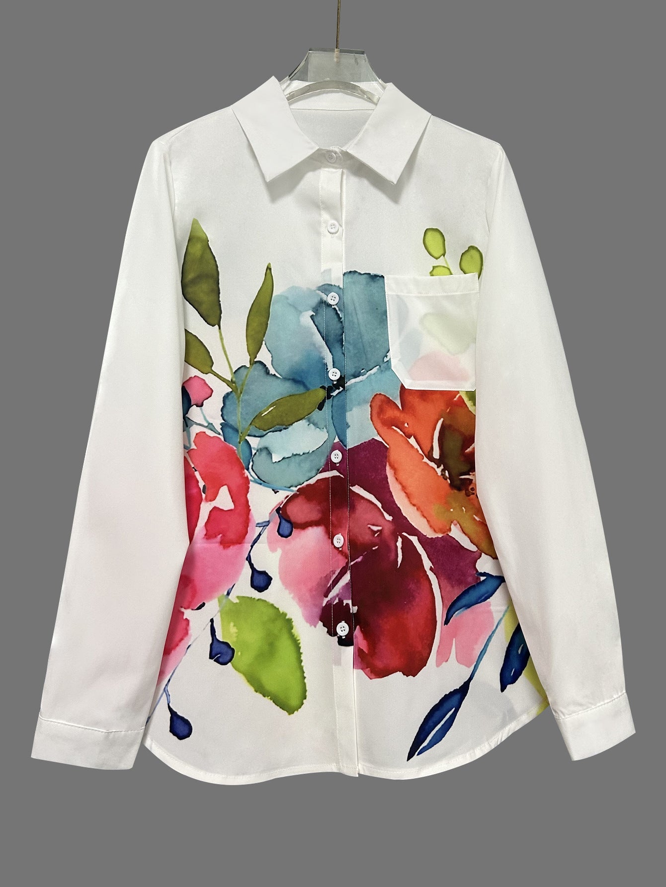 Elegant New Womens Cardigan With Ink - Wash Floral Print - LADYLINE X