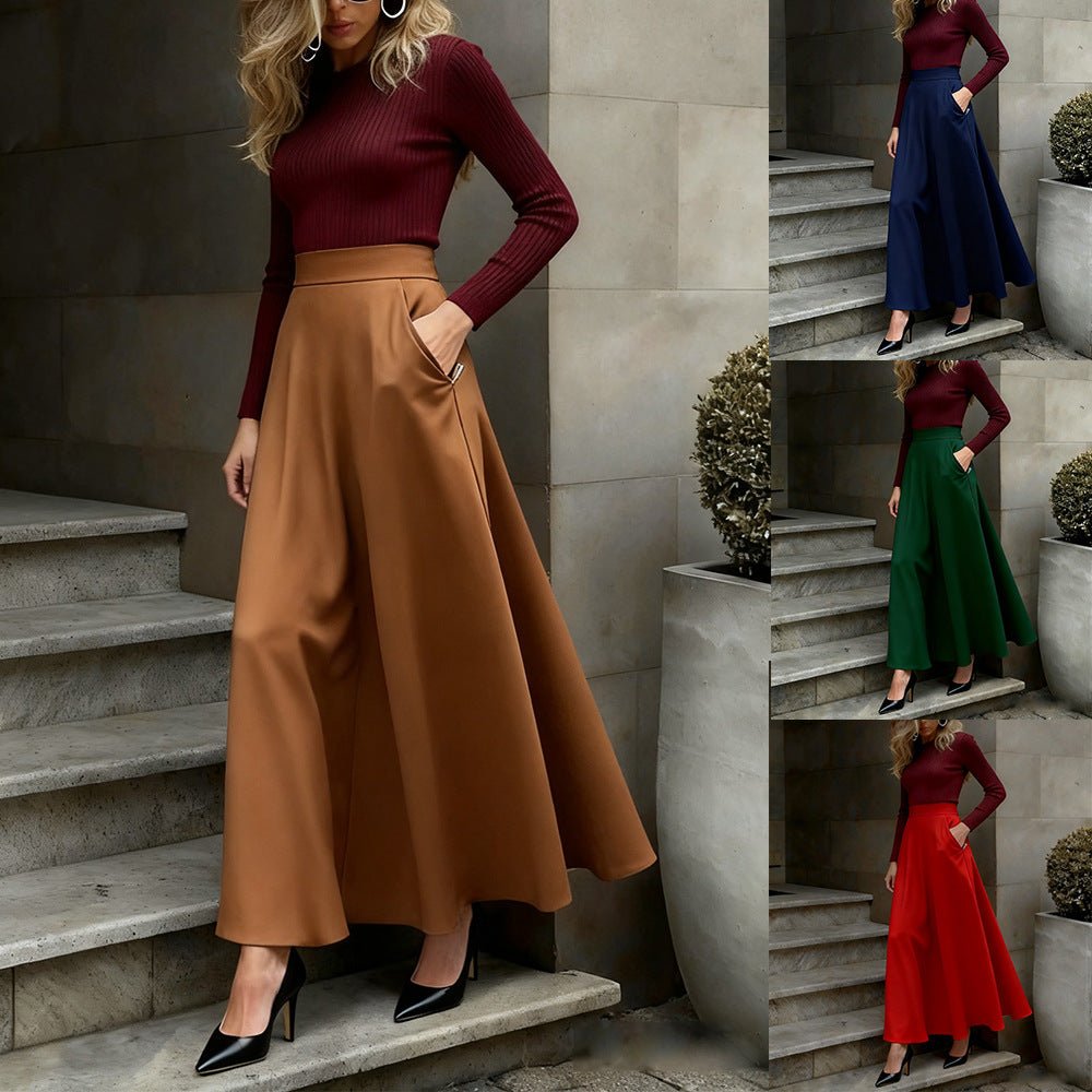 Elegant Solid - Color Skirt For Women - LADYLINE X