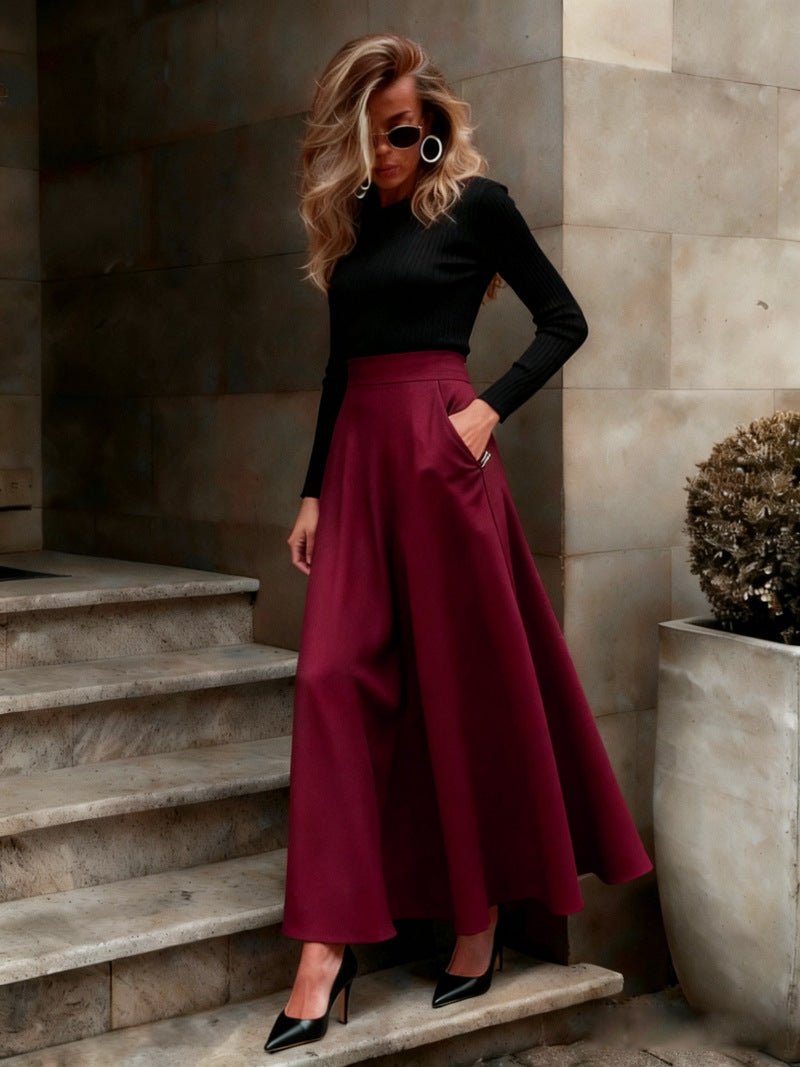 Elegant Solid - Color Skirt For Women - LADYLINE X
