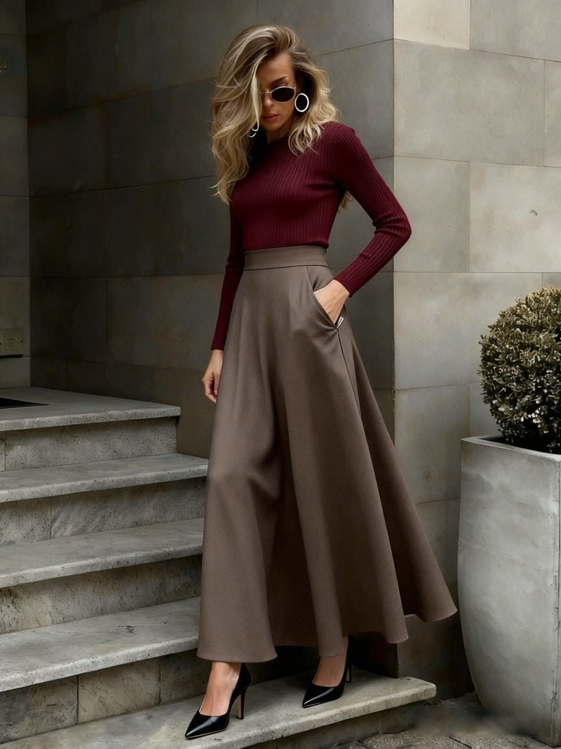 Elegant Solid - Color Skirt For Women - LADYLINE X