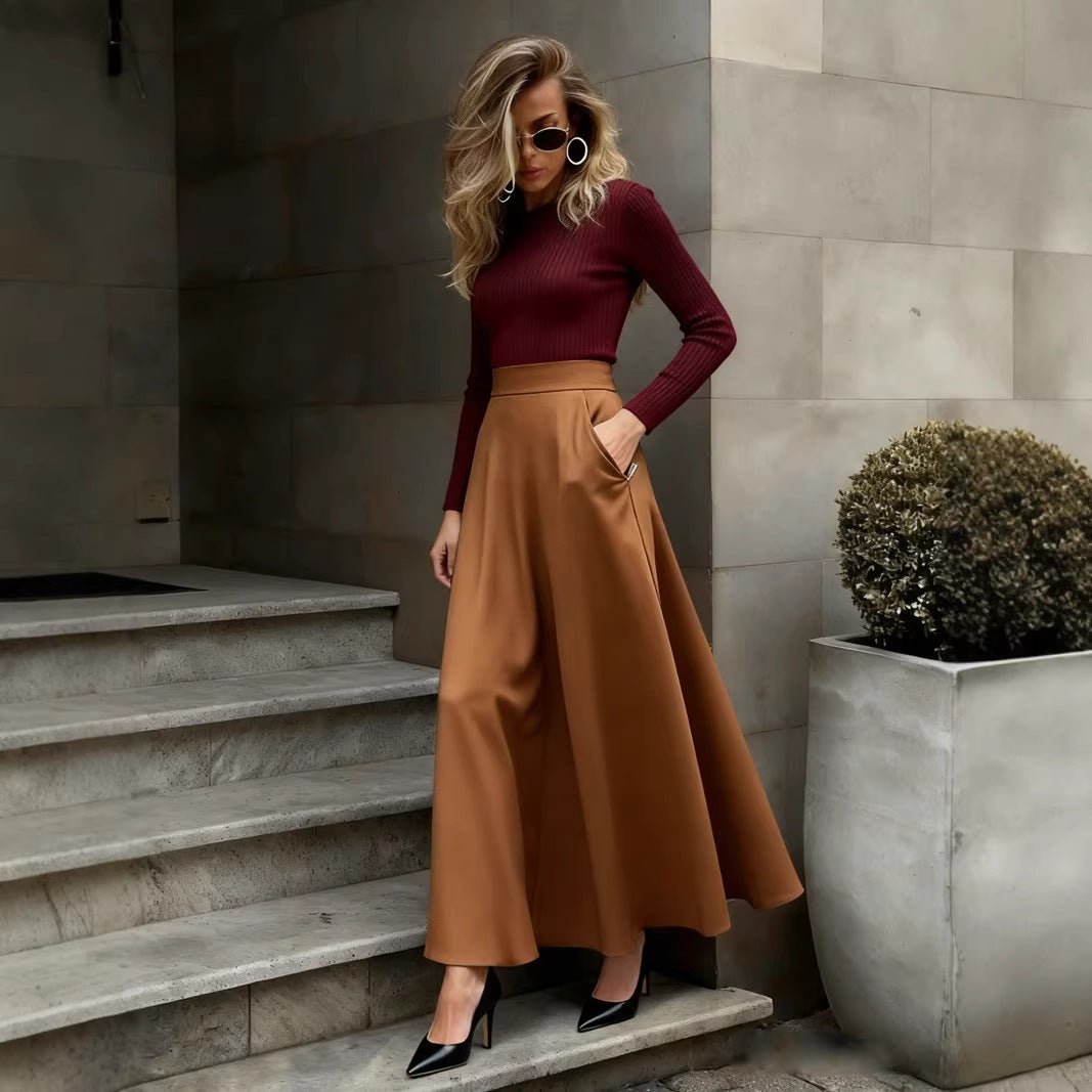 Elegant Solid - Color Skirt For Women - LADYLINE X