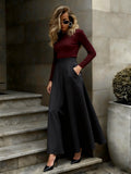 Elegant Solid - Color Skirt For Women - LADYLINE X