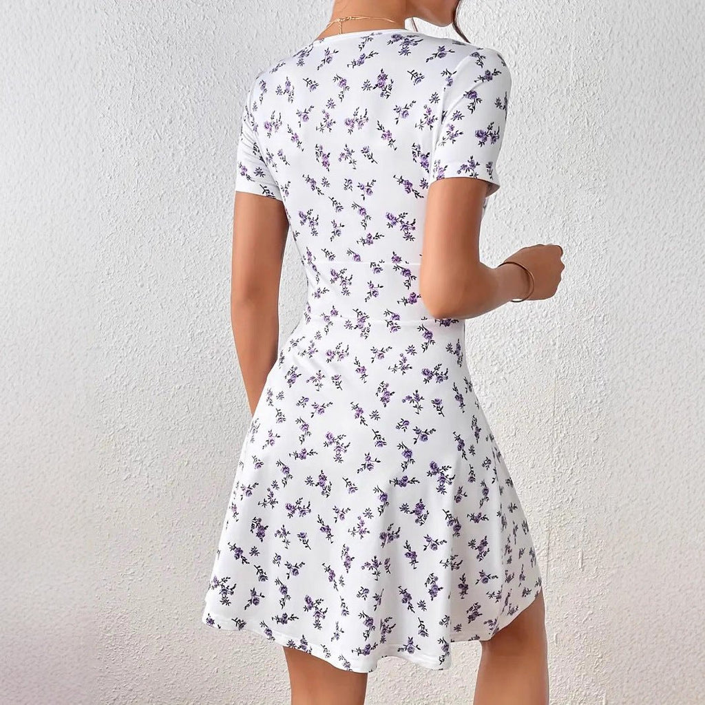 Elegant White Polka - Dot Dress For Women - LADYLINE X