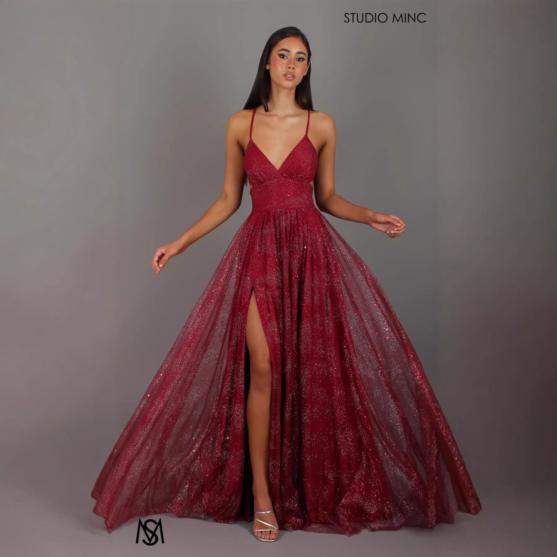 Elegant Womens V - neck Sleeveless Strapless Dress With A Flared Hem High Waist Split Women Long Dresses Party Dress - LADYLINE X