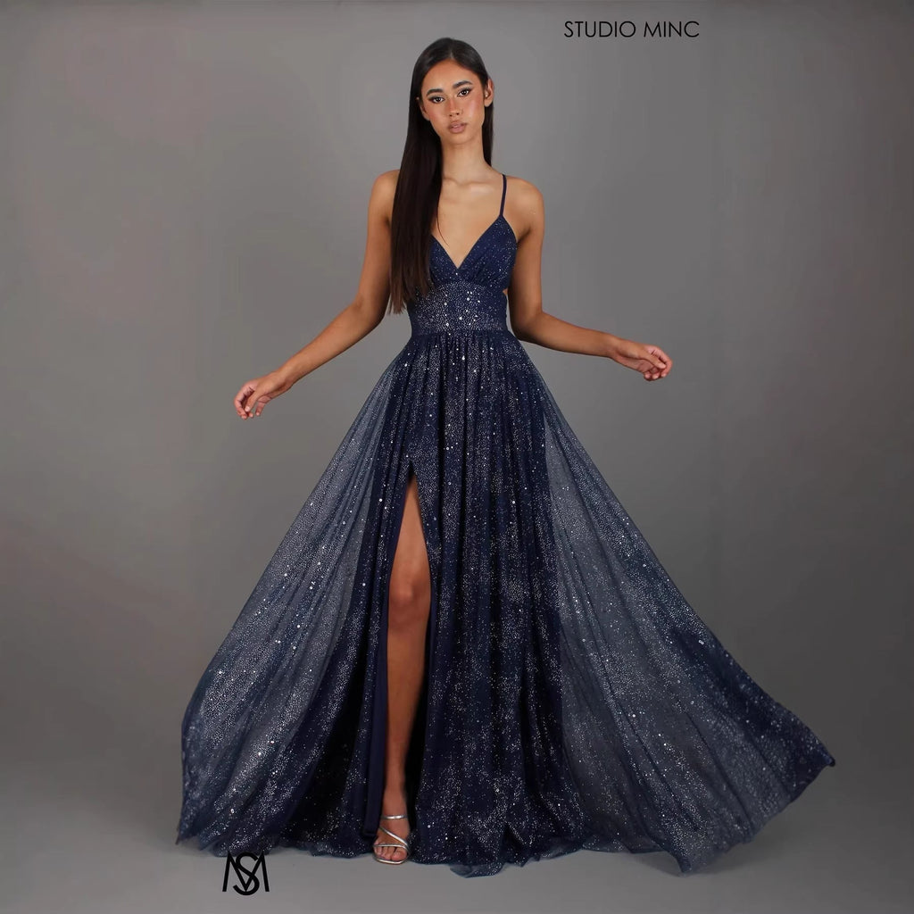 Elegant Womens V - neck Sleeveless Strapless Dress With A Flared Hem High Waist Split Women Long Dresses Party Dress - LADYLINE X