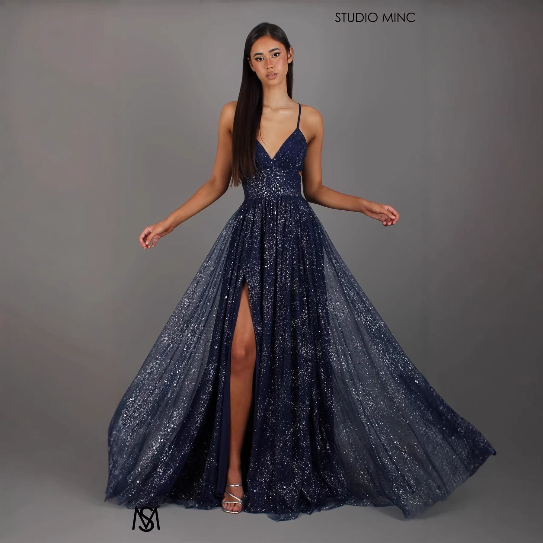 Elegant Womens V - neck Sleeveless Strapless Dress With A Flared Hem High Waist Split Women Long Dresses Party Dress - LADYLINE X
