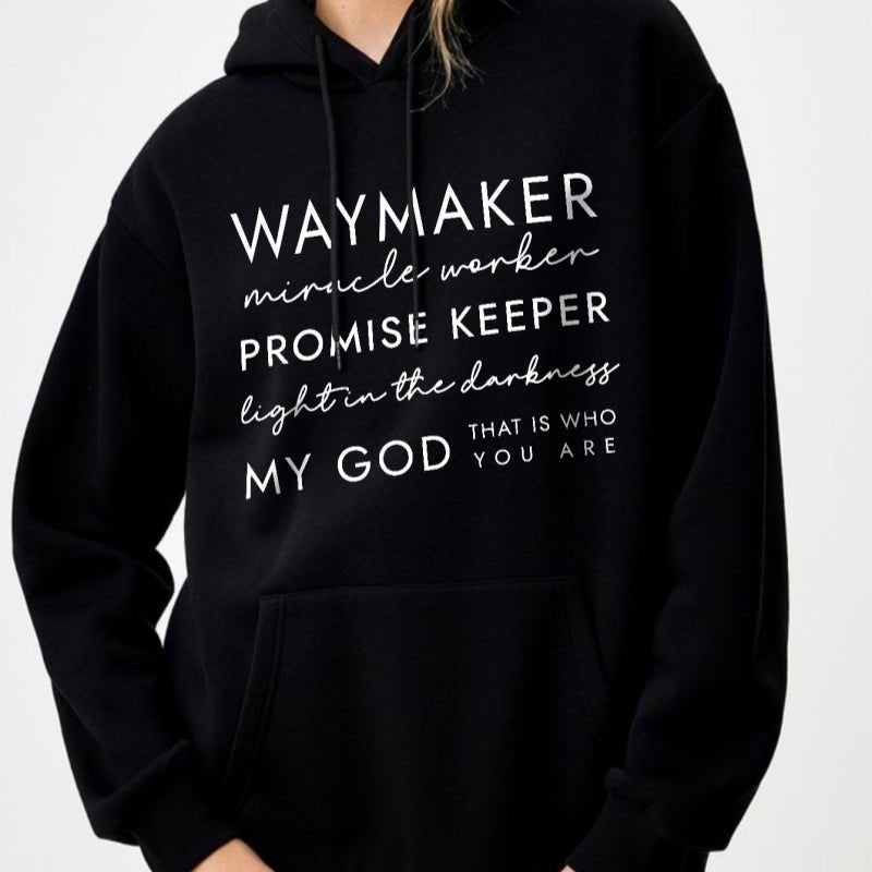 European And American - style Hooded Sweatshirt Solid - color Lettered Sweatshirt - LADYLINE X