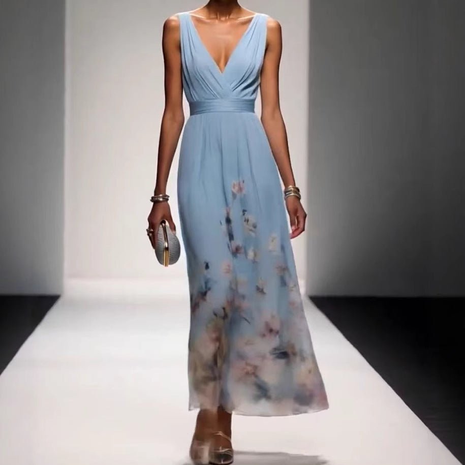 Evening Gown Elegant V - neck Cross - border Dress - LADYLINE X