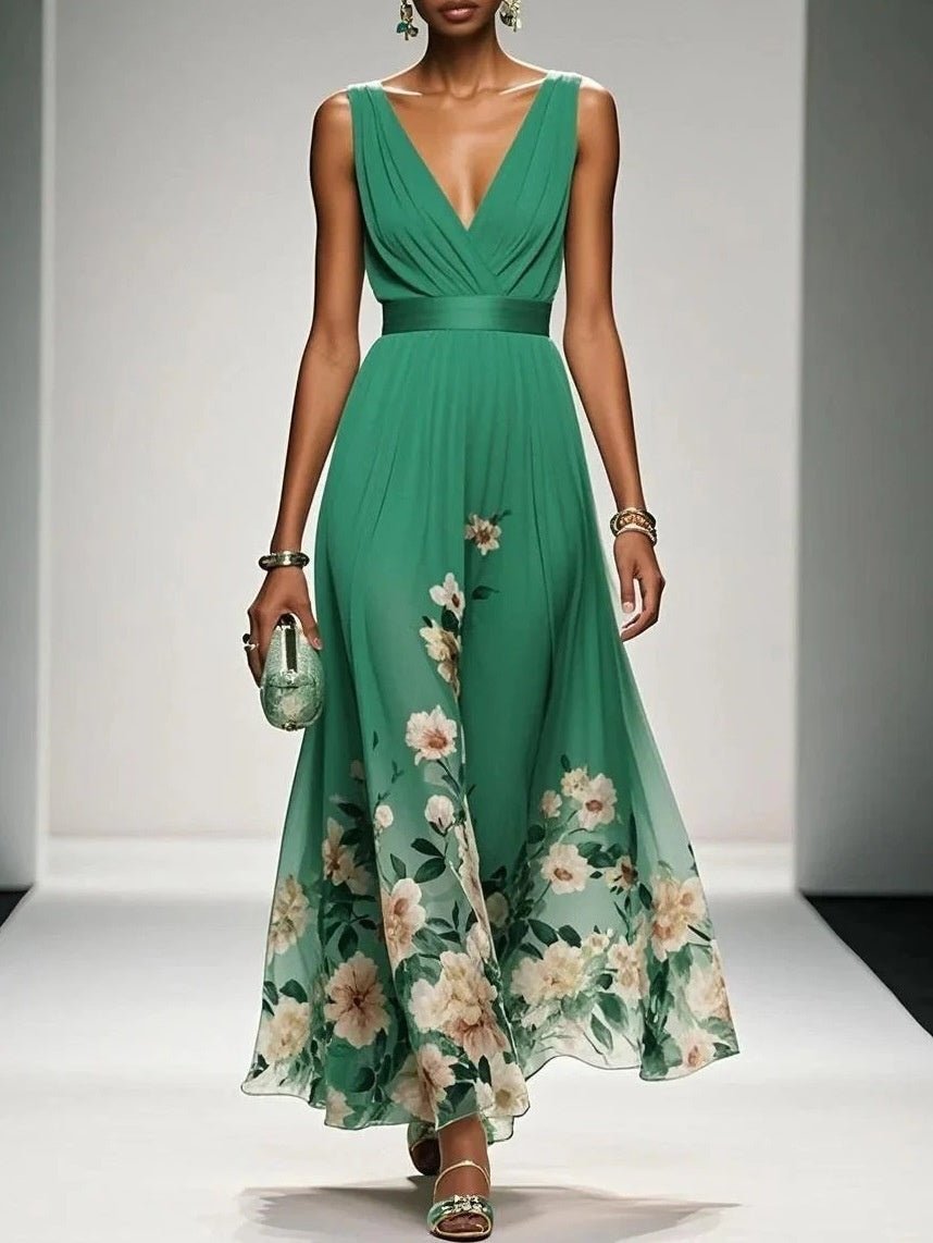 Evening Gown Elegant V - neck Cross - border Dress - LADYLINE X